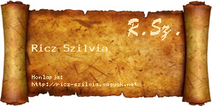 Ricz Szilvia névjegykártya